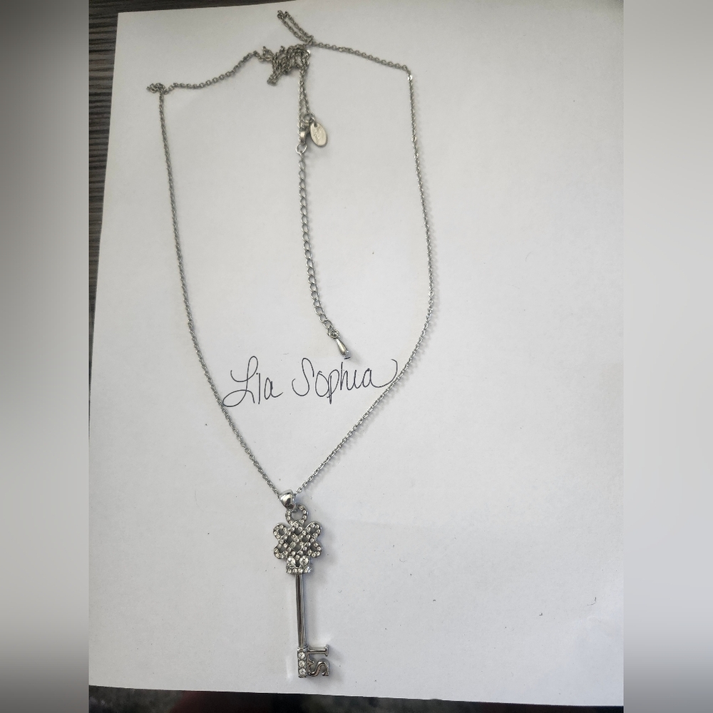LIA SOPHIA Silver Key Necklace - Picture 2 of 2